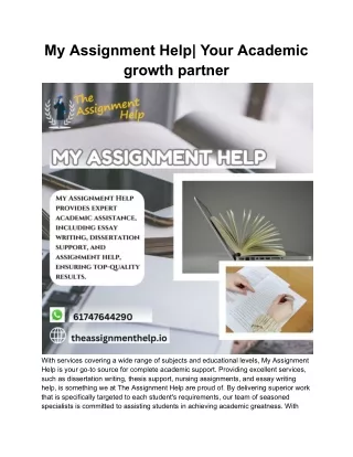 my assignment help your academic growth partner