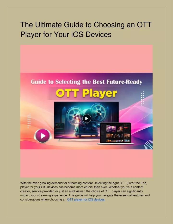 the ultimate guide to choosing an ott player