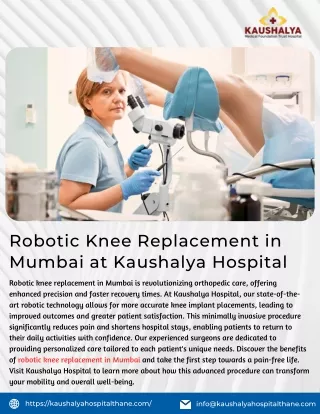 Robotic Knee Replacement in Mumbai at Kaushalya Hospital