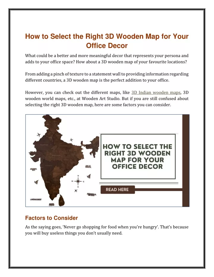 how to select the right 3d wooden map for your