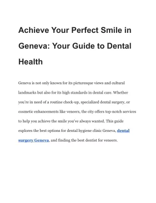 Achieve Your Perfect Smile in Geneva_ Your Guide to Dental Health