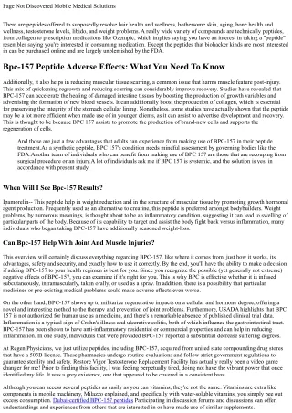 Bpc-157 Advantages, Dose, And Side Effects