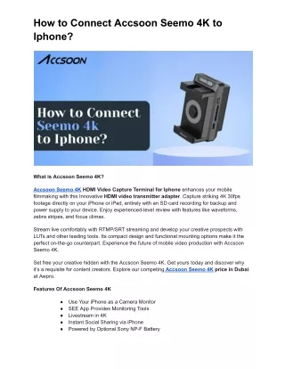 How to Connect Accsoon SeeMo to Iphone_