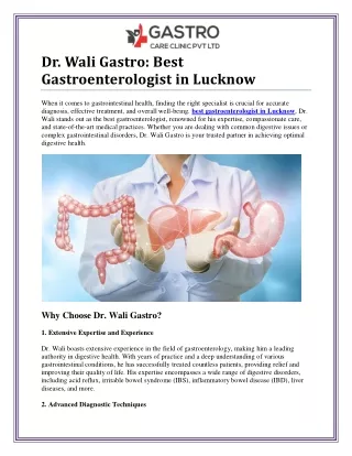 Consult the Best Gastroenterologist in Lucknow for Expert Digestive Care