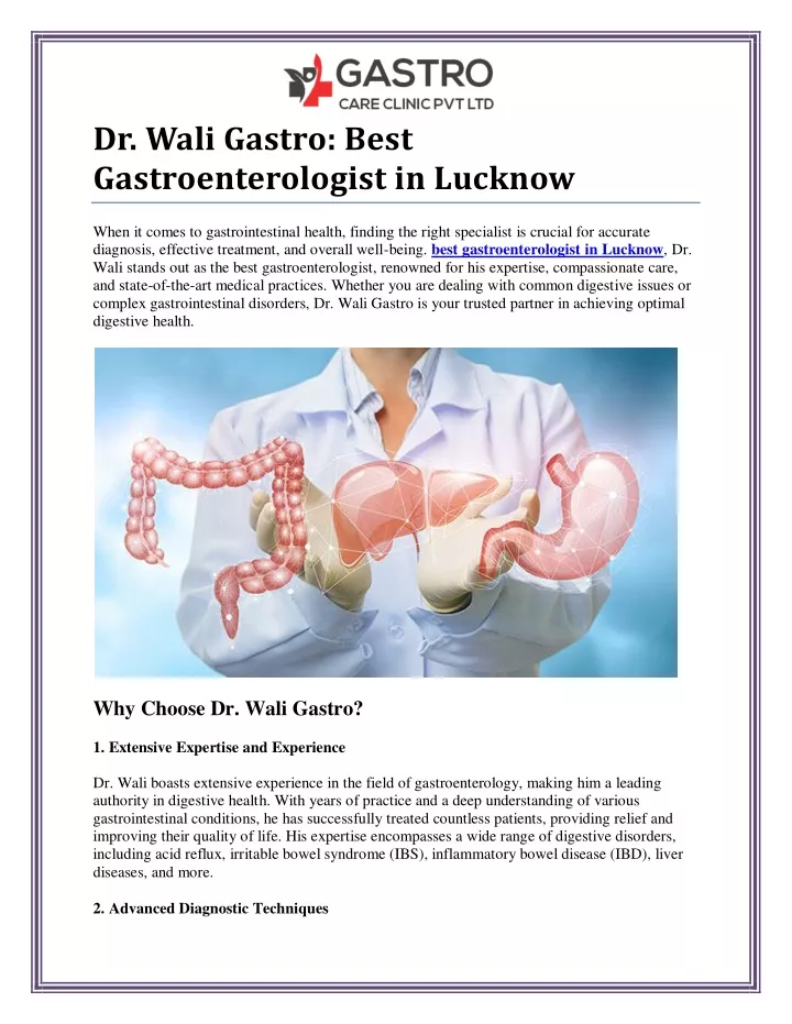 dr wali gastro best gastroenterologist in lucknow