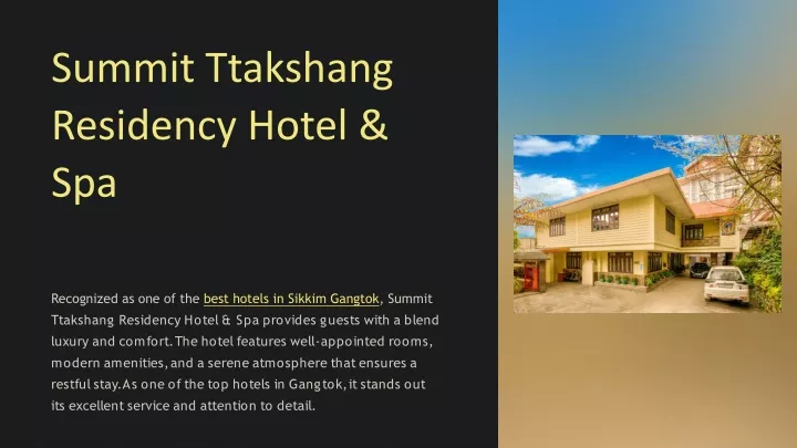 summit ttakshang residency hotel spa