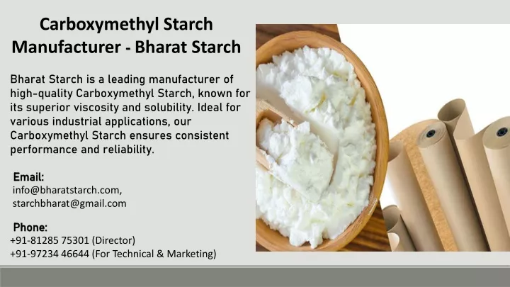 carboxymethyl starch manufacturer bharat starch