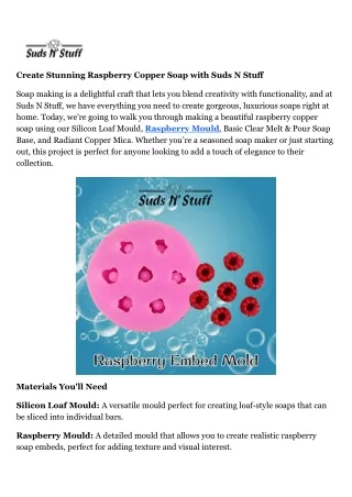 Create Stunning Raspberry Copper Soap with Suds N Stuff