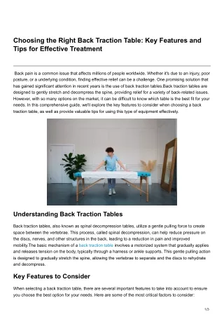 choosing the right back traction table
