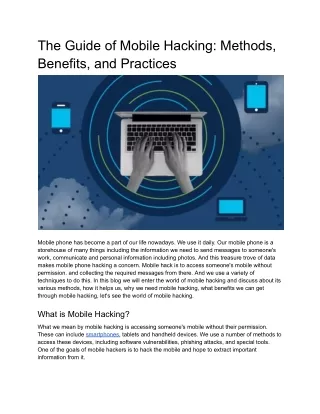 the guide of mobile hacking methods benefits