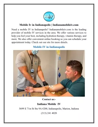 Mobile Iv in Indianapolis  Indianamobileiv