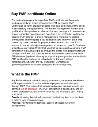 Buy PMP certificate Online