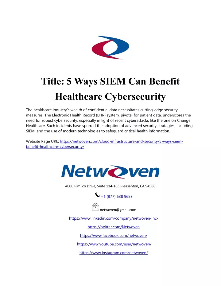 title 5 ways siem can benefit healthcare