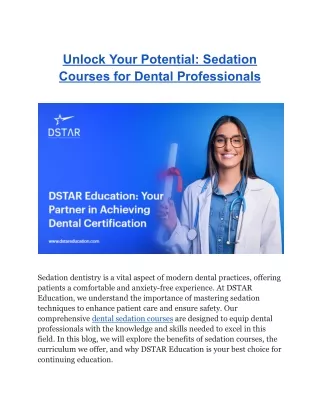 Unlock Your Potential_ Sedation Courses for Dental Professionals