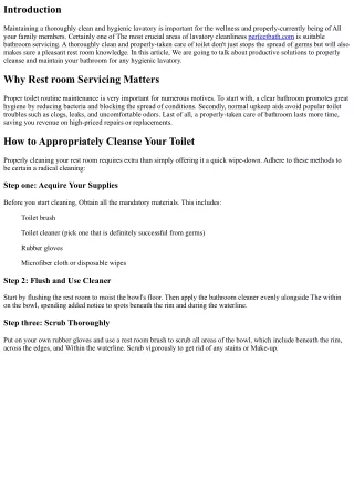 Ways to Thoroughly Clean up and Keep Your Toilet for a Hygienic Lavatory