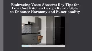 Embracing Vastu Shastra: Key Tips for Low Cost Kitchen Design Kerala Style