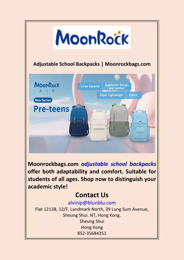 adjustable school backpacks moonrockbags com