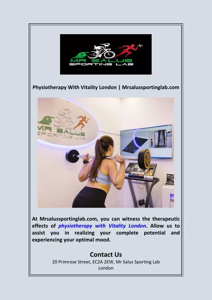 physiotherapy with vitality london