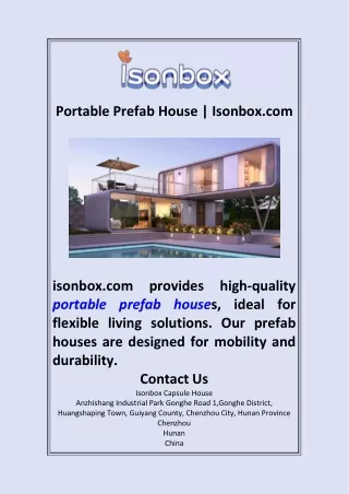 Portable Prefab House  Isonbox.com