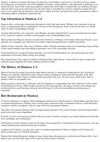 Celebrate Tradition at Manteca's Annual Festivals