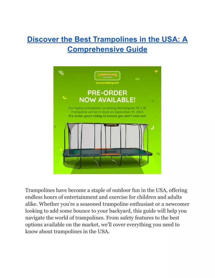 discover the best trampolines