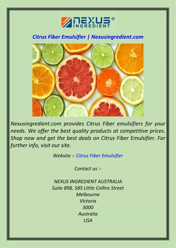 citrus fiber emulsifier nexusingredient com