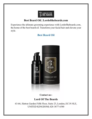 Best Beard Oil  Lordofthebeards
