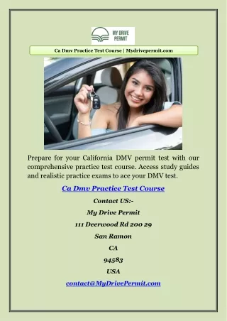 ca dmv practice test course mydrivepermit com