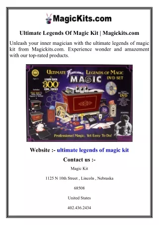 ultimate legends of magic kit magickits com