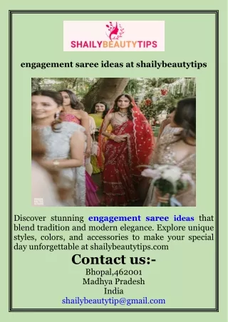 engagement saree ideas at  shailybeautytips