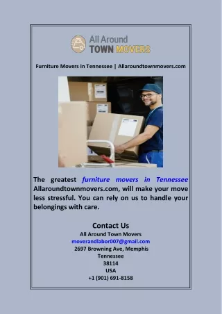 Furniture Movers In Tennessee  Allaroundtownmovers.com