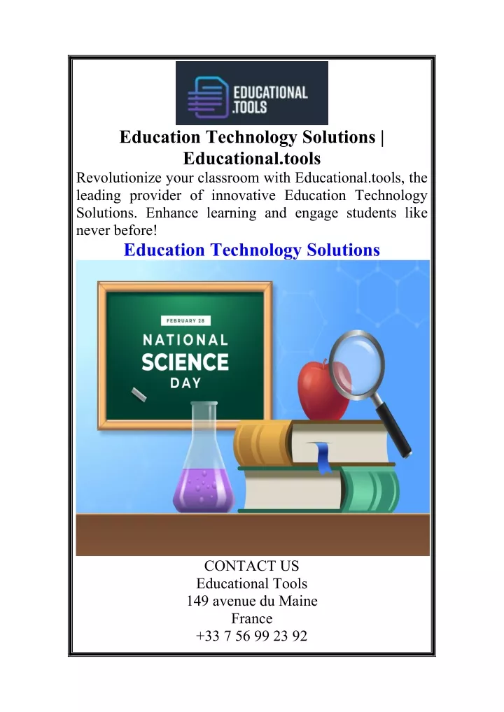 education technology solutions educational tools