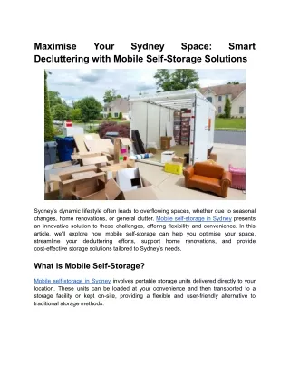 maximise decluttering with mobile self storage
