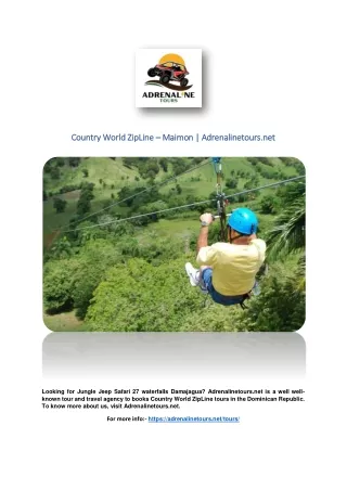 Country World ZipLine – Maimon | Adrenalinetours.net