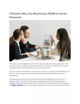 5 reasons why you must pursue pgdm in human