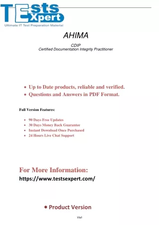Updated TestSexpert CDIP Test Questions & Answers PDF Dumps
