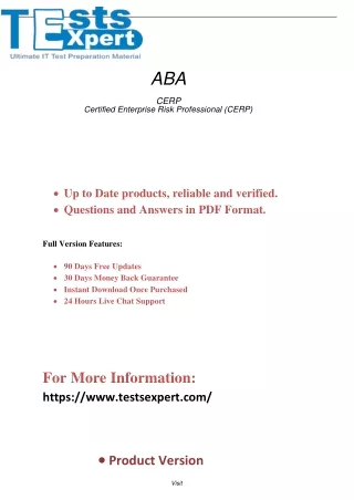 Updated TestSexpert CERP Test Questions & Answers PDF Dumps