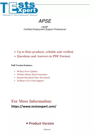 Updated TestSexpert CESP Test Questions & Answers PDF Dumps
