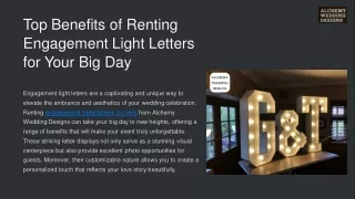 Top Benefits of Renting Engagement Light Letters for Your Big Day