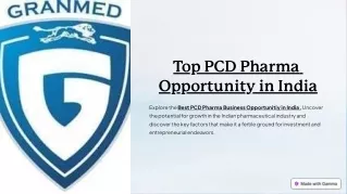 PCD Pharma Opportunity in India