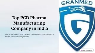 PCD Pharma Manufacturing Company in India