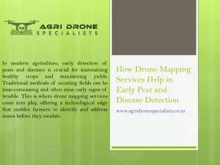 Revolutionizing Agriculture: How Drone Mapping Services Aid in Early Pest and Di