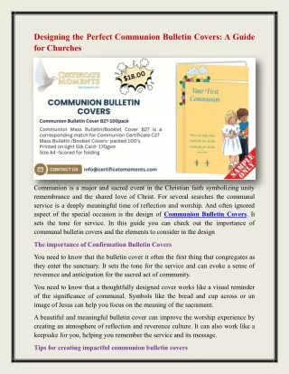 Communion Bulletin Covers