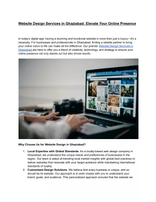 Website Design Services in Ghaziabad