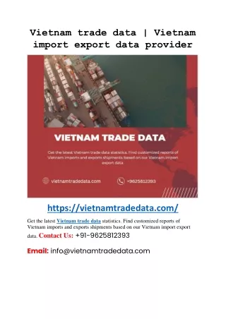 vietnam trade data vietnam import export data