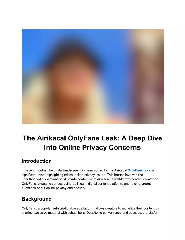 PPT The Airikacal OnlyFans Leak_ A Deep Dive into Online Privacy Concerns PowerPoint