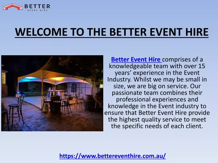 welcome to the better event hire