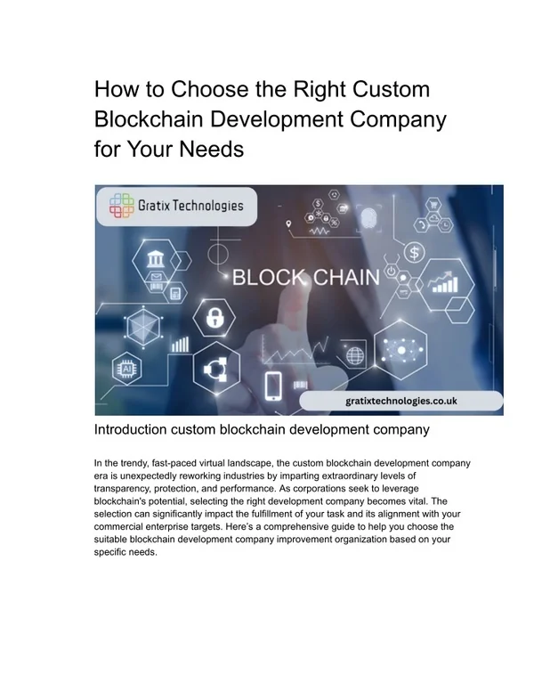 how to choose the right custom blockchain