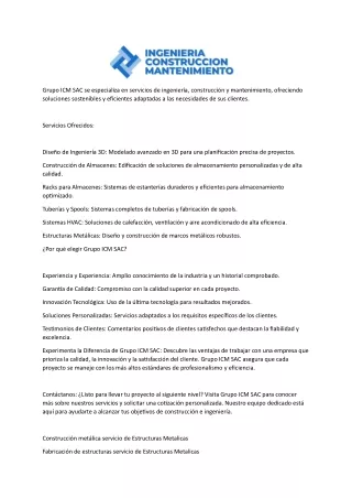 grupo icm sac se especializa en servicios