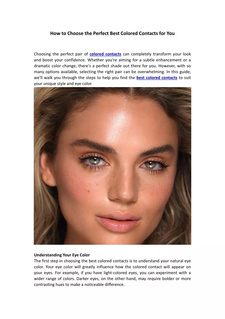 how to choose the perfect best colored contacts